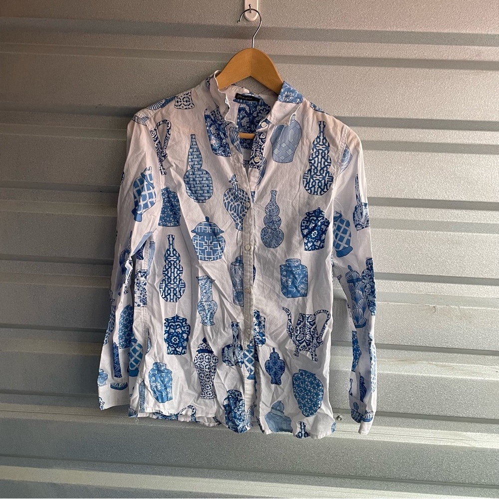 J. McLaughlin louis blouse in vase print